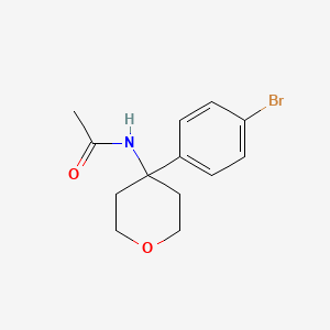 molecular formula C13H16BrNO2 B7629281 N-[4-(4-bromophenyl)oxan-4-yl]acetamide 