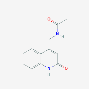 molecular formula C12H12N2O2 B7629289 N-[(2-oxo-1H-quinolin-4-yl)methyl]acetamide 