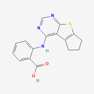 molecular formula C16H13N3O2S B7629315 2-(7-Thia-9,11-diazatricyclo[6.4.0.02,6]dodeca-1(12),2(6),8,10-tetraen-12-ylamino)benzoic acid 