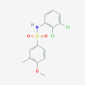 molecular formula C14H13Cl2NO3S B7629316 N-(2,3-dichlorophenyl)-4-methoxy-3-methylbenzenesulfonamide 