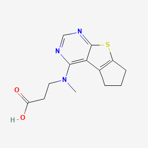 molecular formula C13H15N3O2S B7629325 3-[Methyl(7-thia-9,11-diazatricyclo[6.4.0.02,6]dodeca-1(12),2(6),8,10-tetraen-12-yl)amino]propanoic acid 