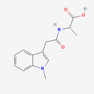 molecular formula C14H16N2O3 B7629328 2-[[2-(1-Methylindol-3-yl)acetyl]amino]propanoic acid 