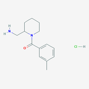 molecular formula C14H21ClN2O B7629336 [2-(Aminomethyl)piperidin-1-yl]-(3-methylphenyl)methanone;hydrochloride 
