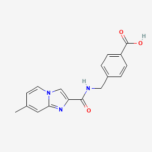 molecular formula C17H15N3O3 B7629341 4-[[(7-Methylimidazo[1,2-a]pyridine-2-carbonyl)amino]methyl]benzoic acid 