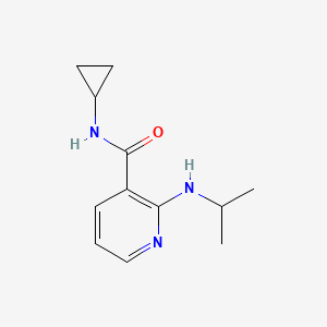 molecular formula C12H17N3O B7629347 N-cyclopropyl-2-(propan-2-ylamino)pyridine-3-carboxamide 