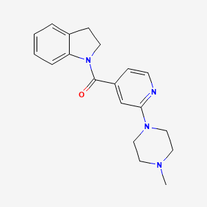 molecular formula C19H22N4O B7629363 2,3-Dihydroindol-1-yl-[2-(4-methylpiperazin-1-yl)pyridin-4-yl]methanone 