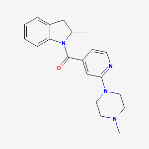 molecular formula C20H24N4O B7629365 (2-Methyl-2,3-dihydroindol-1-yl)-[2-(4-methylpiperazin-1-yl)pyridin-4-yl]methanone 
