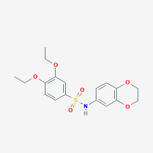 molecular formula C18H21NO6S B7629374 N-(2,3-dihydro-1,4-benzodioxin-6-yl)-3,4-diethoxybenzenesulfonamide 