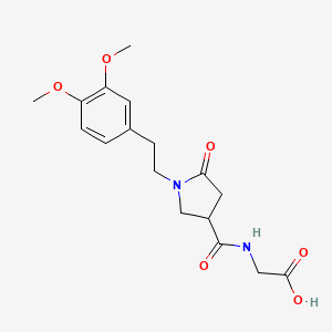 molecular formula C17H22N2O6 B7629434 2-[[1-[2-(3,4-Dimethoxyphenyl)ethyl]-5-oxopyrrolidine-3-carbonyl]amino]acetic acid 