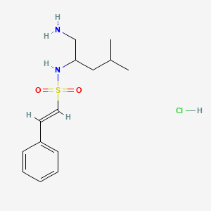 molecular formula C14H23ClN2O2S B7629444 (E)-N-(1-amino-4-methylpentan-2-yl)-2-phenylethenesulfonamide;hydrochloride 