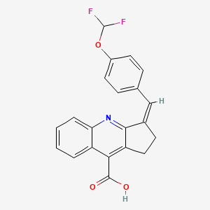 molecular formula C21H15F2NO3 B7629493 (3Z)-3-[[4-(difluoromethoxy)phenyl]methylidene]-1,2-dihydrocyclopenta[b]quinoline-9-carboxylic acid 