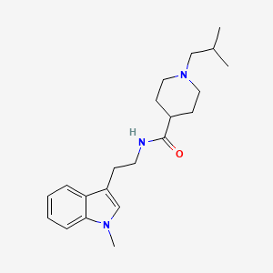 molecular formula C21H31N3O B7629497 N-[2-(1-methylindol-3-yl)ethyl]-1-(2-methylpropyl)piperidine-4-carboxamide 