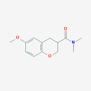 molecular formula C13H17NO3 B7629525 6-methoxy-N,N-dimethyl-3,4-dihydro-2H-chromene-3-carboxamide 