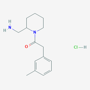 molecular formula C15H23ClN2O B7629557 1-[2-(Aminomethyl)piperidin-1-yl]-2-(3-methylphenyl)ethanone;hydrochloride 