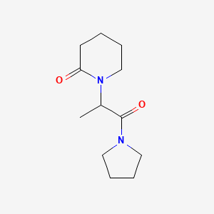 molecular formula C12H20N2O2 B7629558 1-(1-Oxo-1-pyrrolidin-1-ylpropan-2-yl)piperidin-2-one 