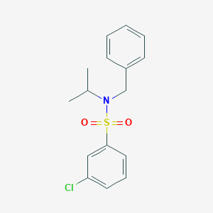 molecular formula C16H18ClNO2S B7629560 N-benzyl-3-chloro-N-propan-2-ylbenzenesulfonamide 