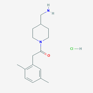 molecular formula C16H25ClN2O B7629567 1-[4-(Aminomethyl)piperidin-1-yl]-2-(2,5-dimethylphenyl)ethanone;hydrochloride 