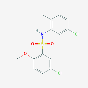 molecular formula C14H13Cl2NO3S B7629572 5-chloro-N-(5-chloro-2-methylphenyl)-2-methoxybenzenesulfonamide 