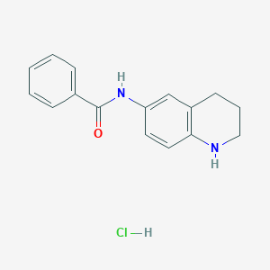 molecular formula C16H17ClN2O B7629577 N-(1,2,3,4-tetrahydroquinolin-6-yl)benzamide;hydrochloride 