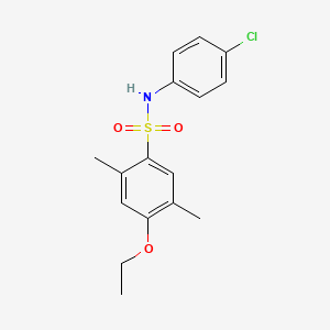 molecular formula C16H18ClNO3S B7629587 N-(4-chlorophenyl)-4-ethoxy-2,5-dimethylbenzenesulfonamide 