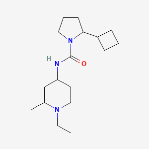 molecular formula C17H31N3O B7629595 2-cyclobutyl-N-(1-ethyl-2-methylpiperidin-4-yl)pyrrolidine-1-carboxamide 