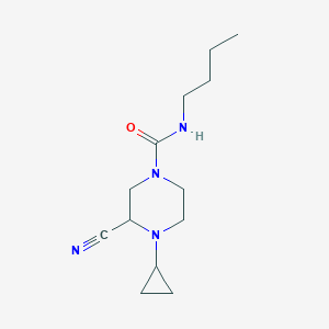 molecular formula C13H22N4O B7629640 N-butyl-3-cyano-4-cyclopropylpiperazine-1-carboxamide 