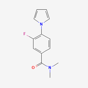 molecular formula C13H13FN2O B7629676 3-fluoro-N,N-dimethyl-4-pyrrol-1-ylbenzamide 
