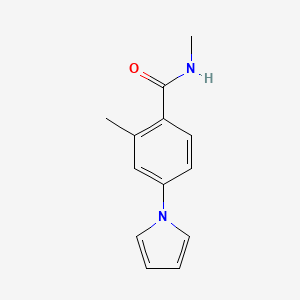 molecular formula C13H14N2O B7629683 N,2-dimethyl-4-pyrrol-1-ylbenzamide 