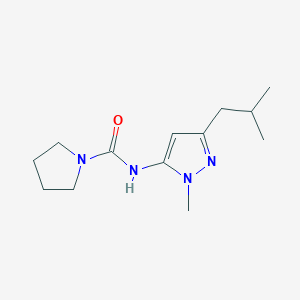 molecular formula C13H22N4O B7629704 N-[2-methyl-5-(2-methylpropyl)pyrazol-3-yl]pyrrolidine-1-carboxamide 