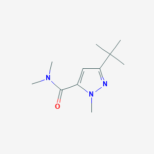 molecular formula C11H19N3O B7629709 5-tert-butyl-N,N,2-trimethylpyrazole-3-carboxamide 