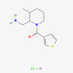 molecular formula C12H19ClN2OS B7629713 [2-(Aminomethyl)-3-methylpiperidin-1-yl]-thiophen-3-ylmethanone;hydrochloride 