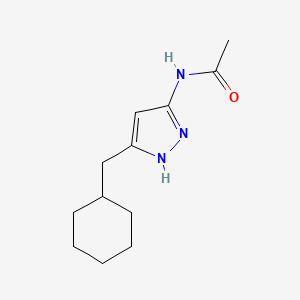 molecular formula C12H19N3O B7629724 N-[5-(cyclohexylmethyl)-1H-pyrazol-3-yl]acetamide 
