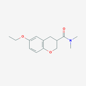 molecular formula C14H19NO3 B7629725 6-ethoxy-N,N-dimethyl-3,4-dihydro-2H-chromene-3-carboxamide 