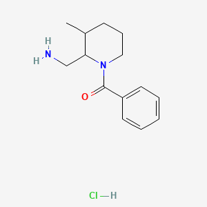 molecular formula C14H21ClN2O B7629790 [2-(Aminomethyl)-3-methylpiperidin-1-yl]-phenylmethanone;hydrochloride 