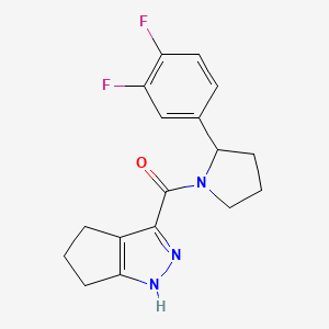 molecular formula C17H17F2N3O B7629798 [2-(3,4-Difluorophenyl)pyrrolidin-1-yl]-(1,4,5,6-tetrahydrocyclopenta[c]pyrazol-3-yl)methanone 