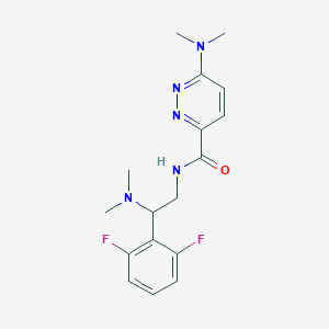 molecular formula C17H21F2N5O B7629810 N-[2-(2,6-difluorophenyl)-2-(dimethylamino)ethyl]-6-(dimethylamino)pyridazine-3-carboxamide 