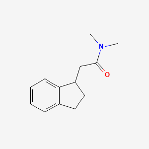 molecular formula C13H17NO B7629817 2-(2,3-dihydro-1H-inden-1-yl)-N,N-dimethylacetamide 