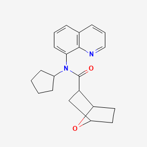 molecular formula C21H24N2O2 B7629820 N-cyclopentyl-N-quinolin-8-yl-7-oxabicyclo[2.2.1]heptane-2-carboxamide 