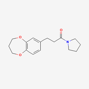 molecular formula C16H21NO3 B7629833 3-(3,4-dihydro-2H-1,5-benzodioxepin-7-yl)-1-pyrrolidin-1-ylpropan-1-one 
