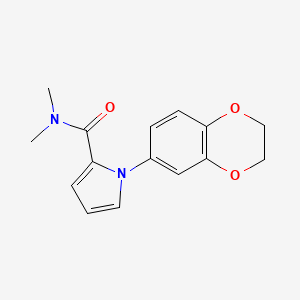 molecular formula C15H16N2O3 B7629835 1-(2,3-dihydro-1,4-benzodioxin-6-yl)-N,N-dimethylpyrrole-2-carboxamide 