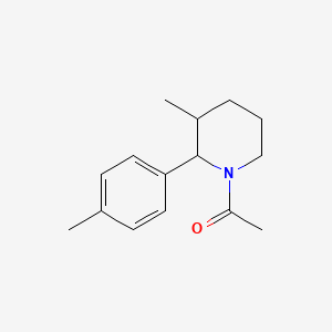 molecular formula C15H21NO B7629857 1-[3-Methyl-2-(4-methylphenyl)piperidin-1-yl]ethanone 
