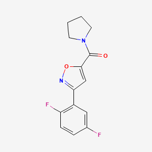 molecular formula C14H12F2N2O2 B7629866 [3-(2,5-Difluorophenyl)-1,2-oxazol-5-yl]-pyrrolidin-1-ylmethanone 