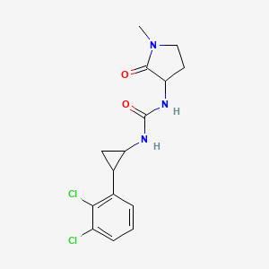 molecular formula C15H17Cl2N3O2 B7629880 1-[2-(2,3-Dichlorophenyl)cyclopropyl]-3-(1-methyl-2-oxopyrrolidin-3-yl)urea 