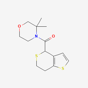 molecular formula C14H19NO2S2 B7629908 6,7-dihydro-4H-thieno[3,2-c]thiopyran-4-yl-(3,3-dimethylmorpholin-4-yl)methanone 