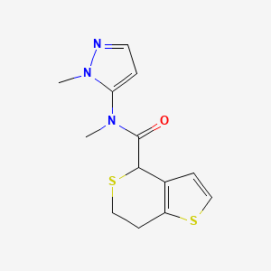 molecular formula C13H15N3OS2 B7629930 N-methyl-N-(2-methylpyrazol-3-yl)-6,7-dihydro-4H-thieno[3,2-c]thiopyran-4-carboxamide 