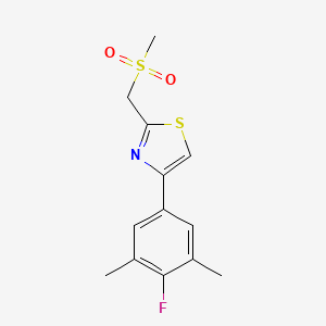 molecular formula C13H14FNO2S2 B7629931 4-(4-Fluoro-3,5-dimethylphenyl)-2-(methylsulfonylmethyl)-1,3-thiazole 