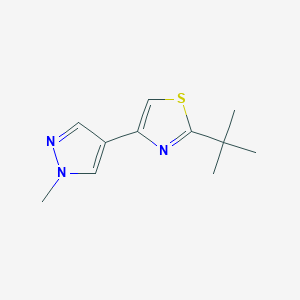 molecular formula C11H15N3S B7629943 2-Tert-butyl-4-(1-methylpyrazol-4-yl)-1,3-thiazole 