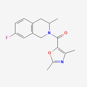molecular formula C16H17FN2O2 B7629977 (2,4-dimethyl-1,3-oxazol-5-yl)-(7-fluoro-3-methyl-3,4-dihydro-1H-isoquinolin-2-yl)methanone 