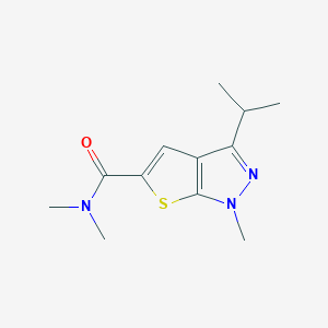 molecular formula C12H17N3OS B7629980 N,N,1-trimethyl-3-propan-2-ylthieno[2,3-c]pyrazole-5-carboxamide 