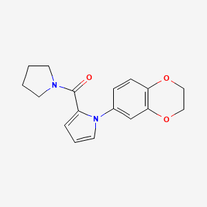 molecular formula C17H18N2O3 B7630003 [1-(2,3-Dihydro-1,4-benzodioxin-6-yl)pyrrol-2-yl]-pyrrolidin-1-ylmethanone 